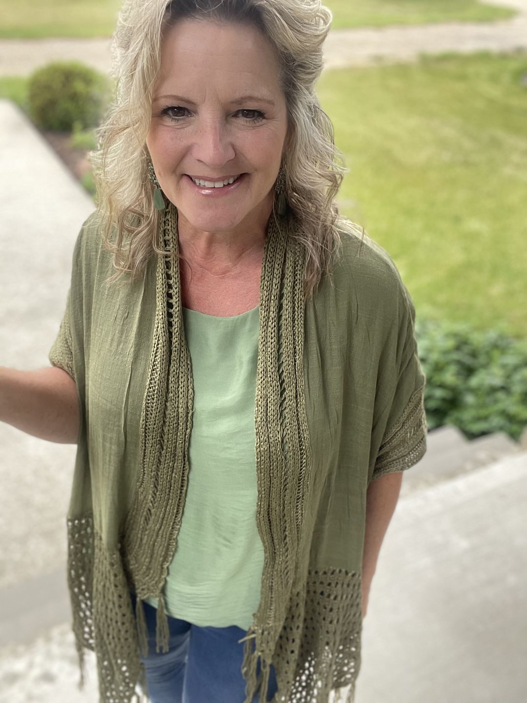 Customer photo review of My Cozy Crochet Cardigan (Olive)