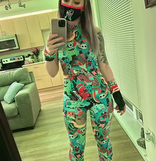 Customer photo review of Magic Forest Sleeveless Catsuit