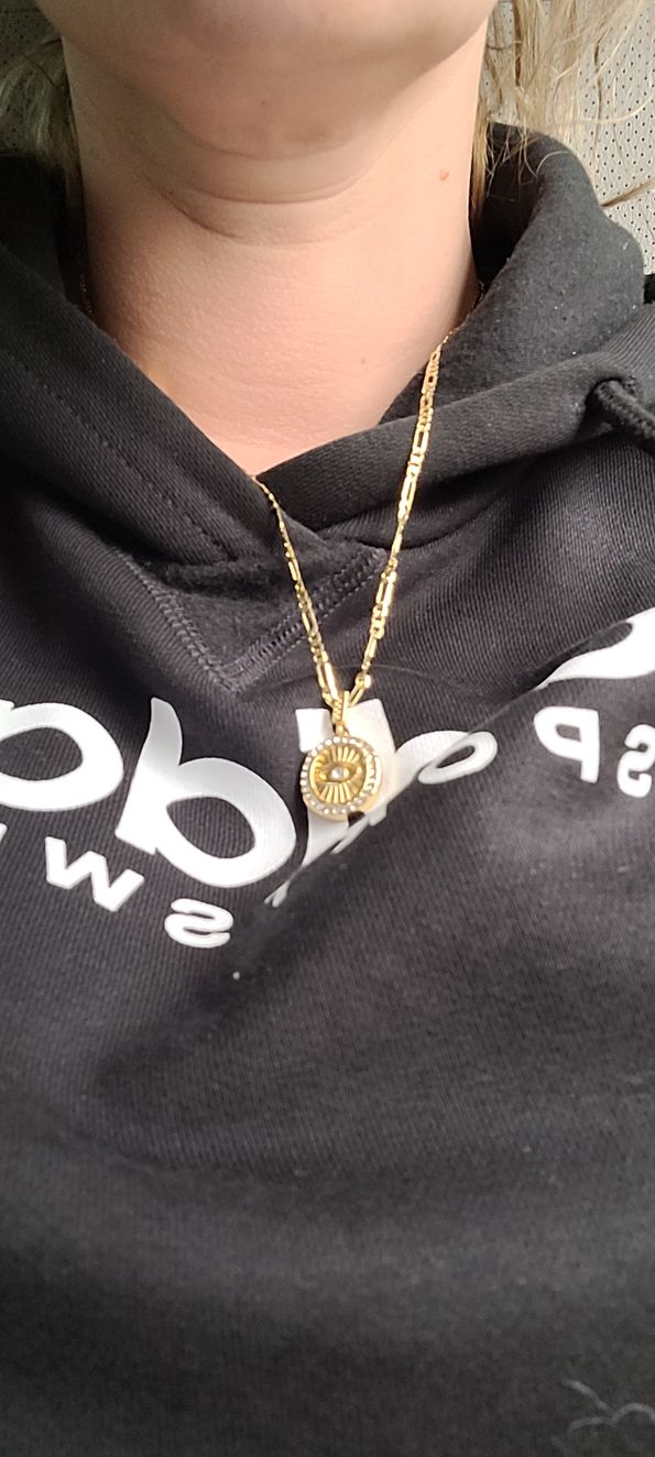 Customer photo review of Evil Eye Necklace