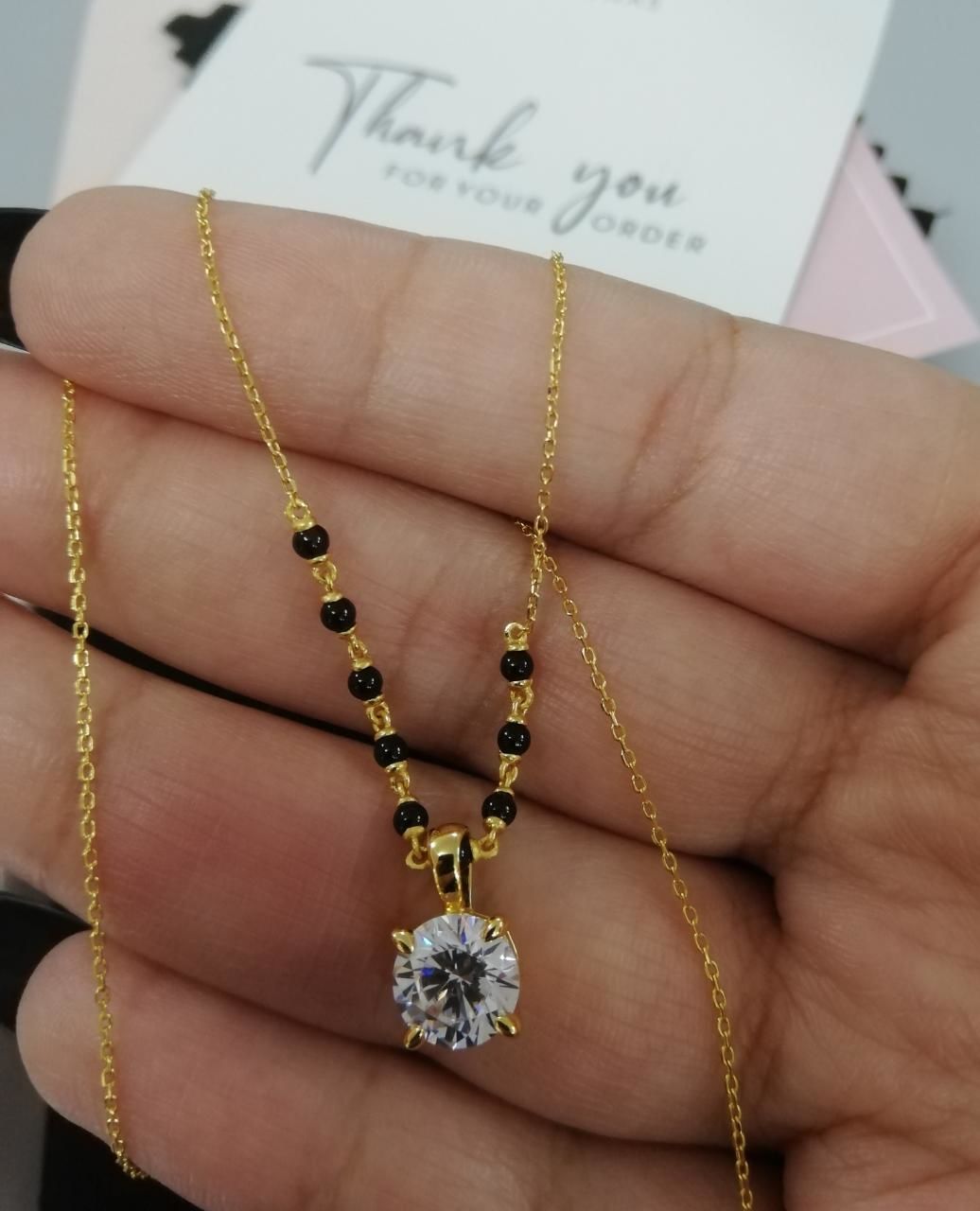 Customer photo review of Royal Diamond Mangalsutra | BIS Hallmarked | 18k Gold Vermeil