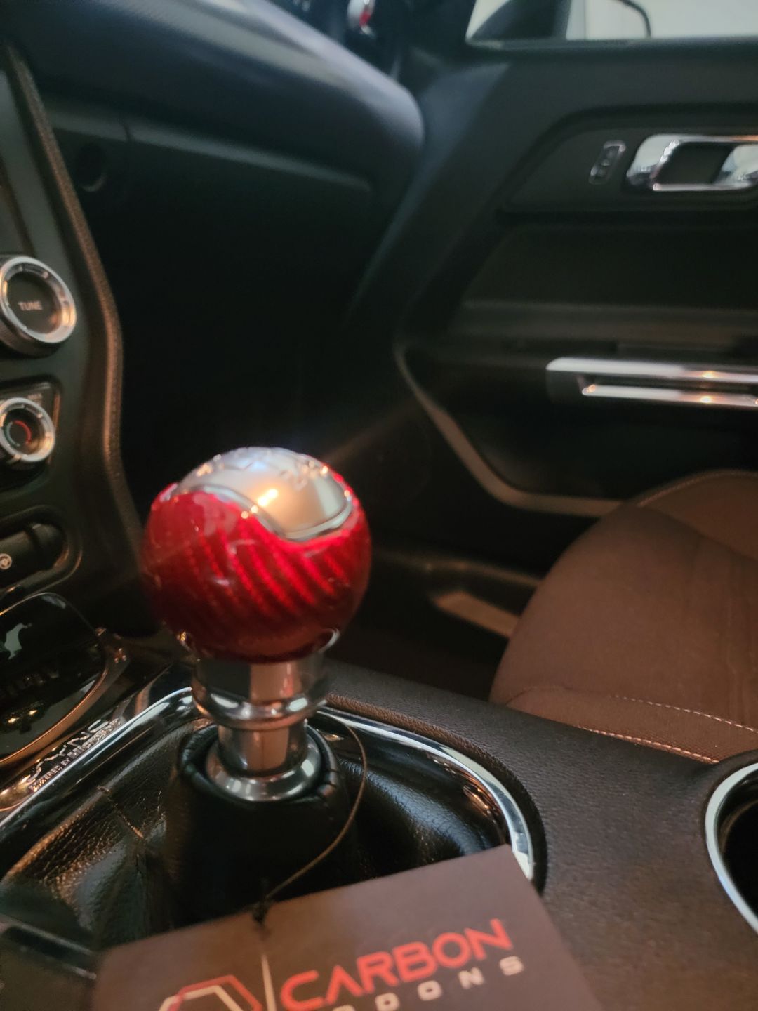 Customer photo review of [2pcs] Real Carbon Fiber Manual Shift Knob Cover Cover | 2015-2023 Ford Mustang