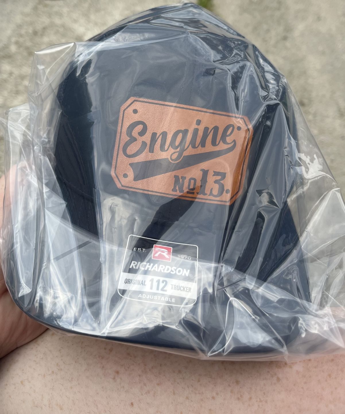 Customer photo review of Custom Passport Leather Patch Hat