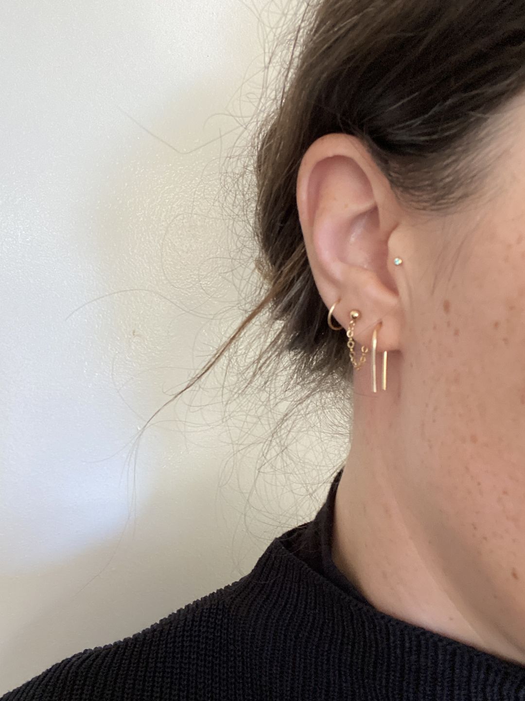 Customer photo review of Hook Arc Earrings