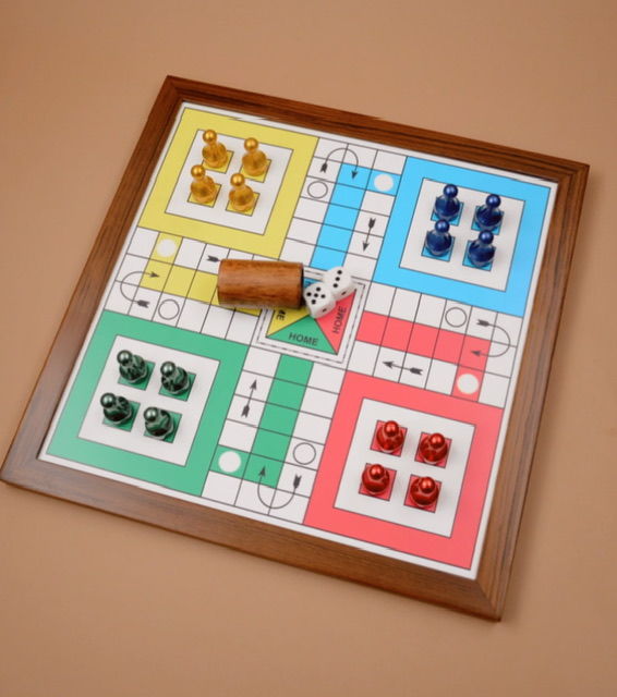 Customer photo review of Teakwood Ludo With Metallic Tokens