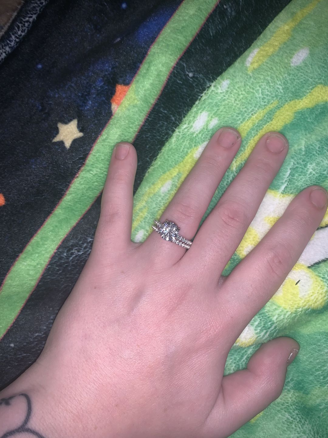 Customer photo review of S925 2.0 Ct Round Cut Engagement Ring Hidden Halo Everyday Wearable Ring In Sterling Silver