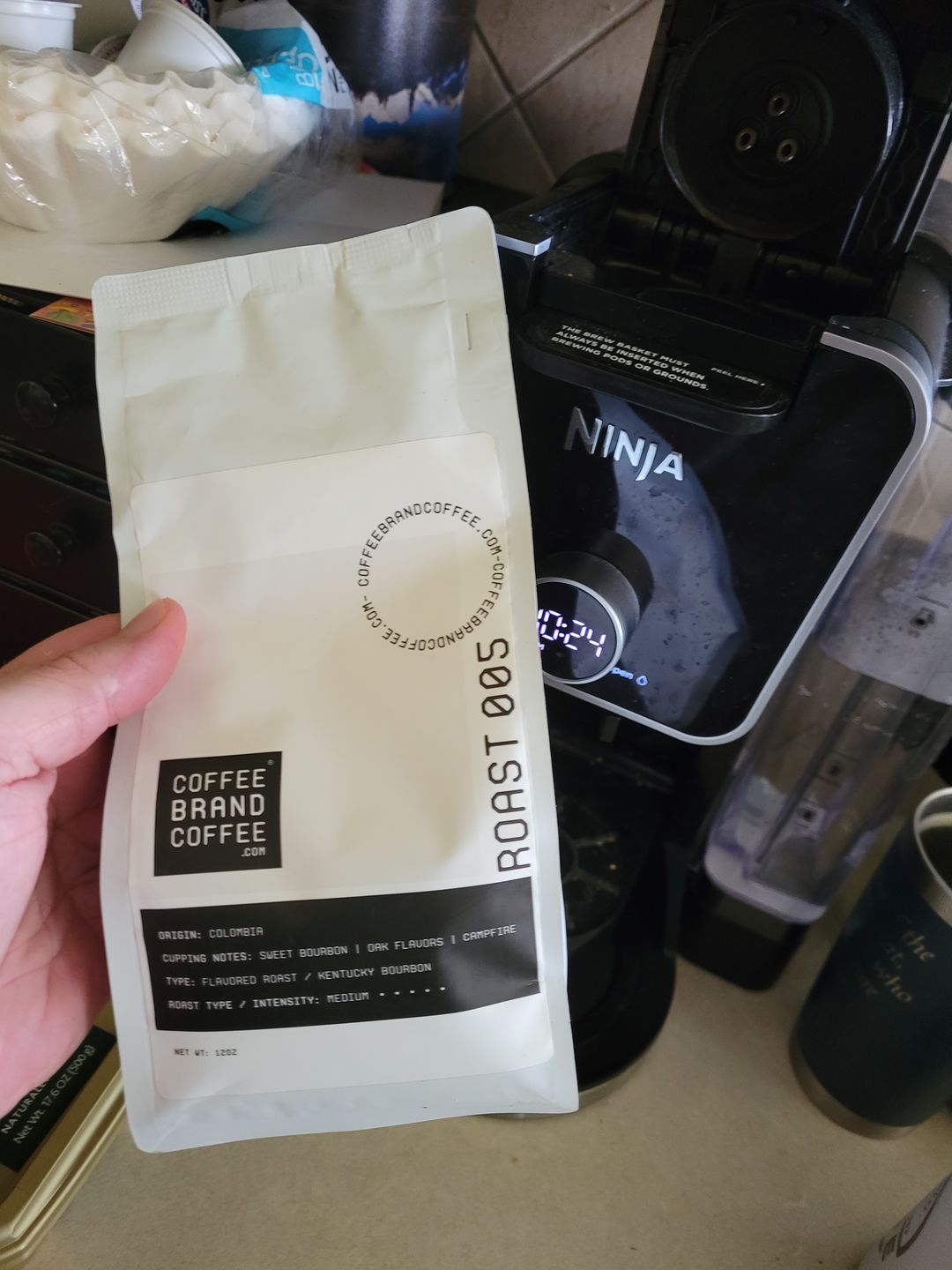 Customer photo review of Bourbon Flavored Coffee