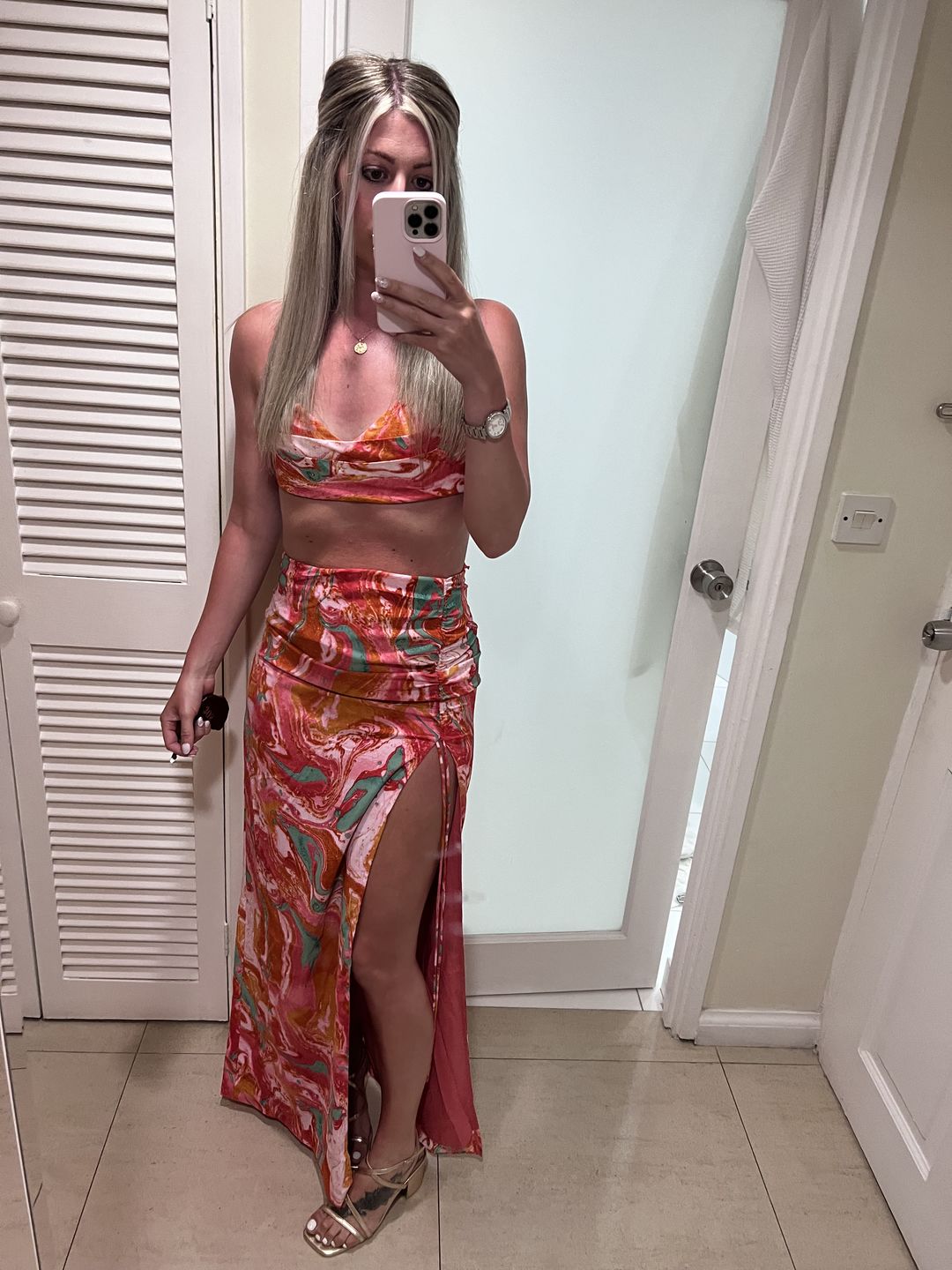 Customer photo review of "5th Avenue" Maxi Skirt & Bralet Set - Red Edition