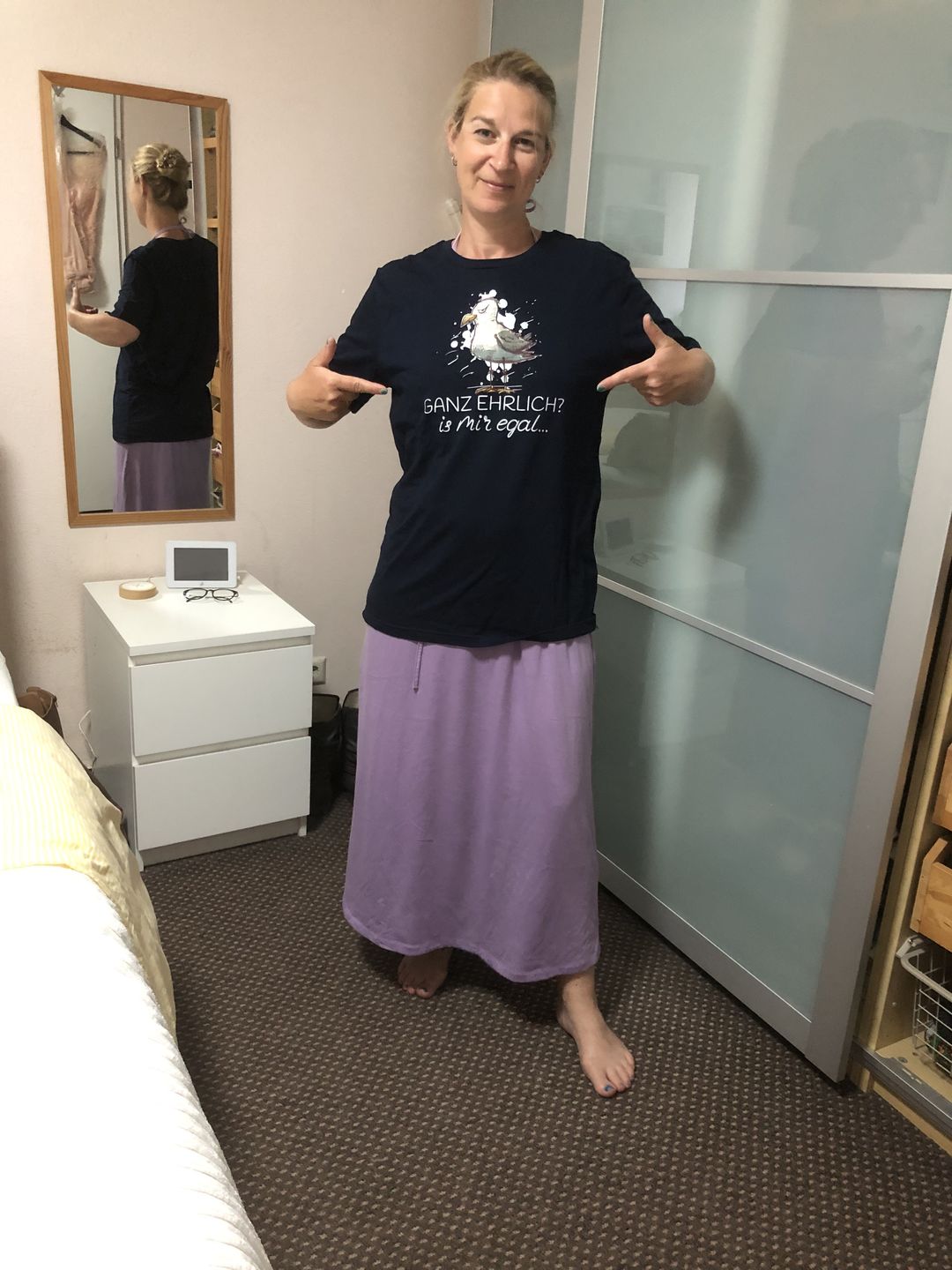 Customer photo review of Ganz ehrlich? is mir egal.. · Herren Premium Bio T-Shirt