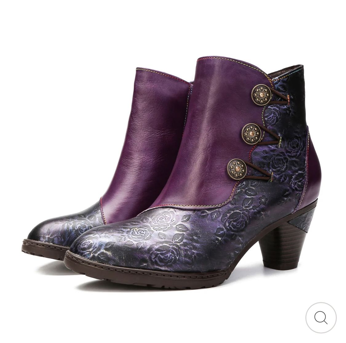 Customer photo review of Retro Handmade Floral Stitching Button Boots