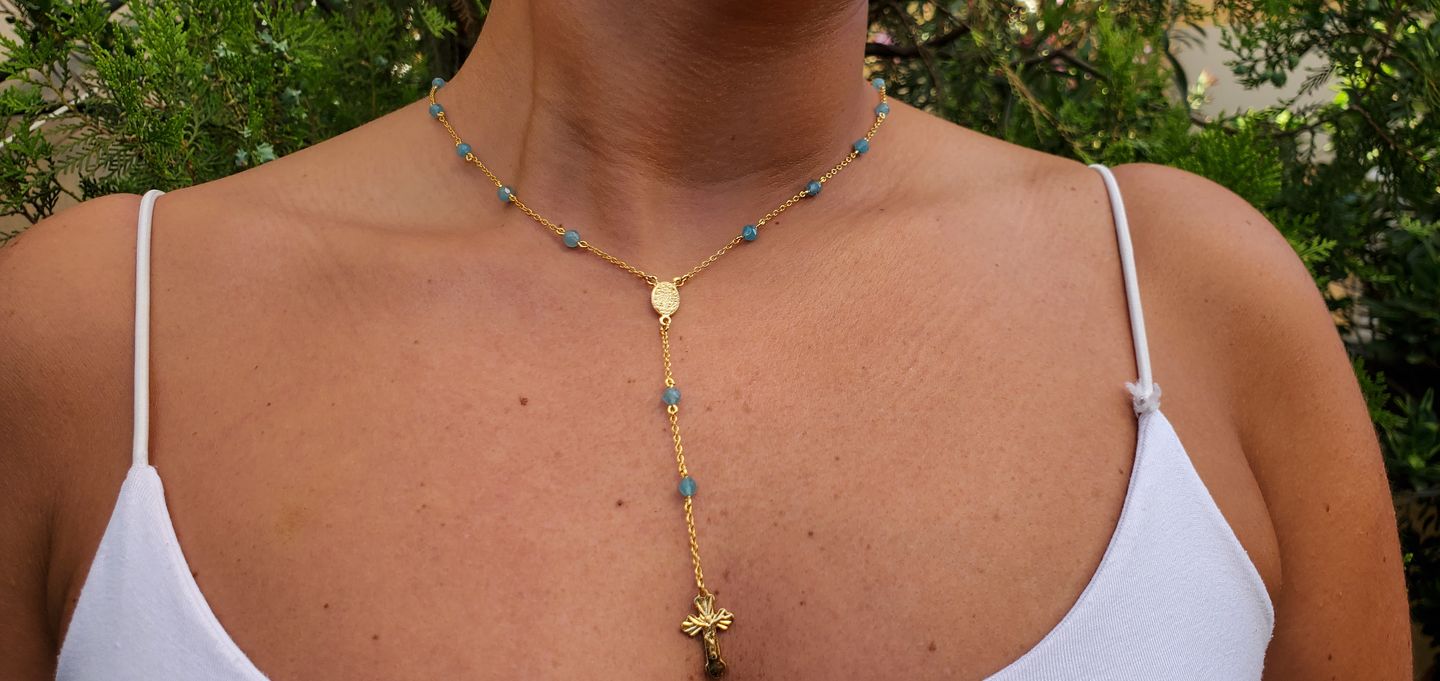 Customer photo review of Rosary Onyx Necklace