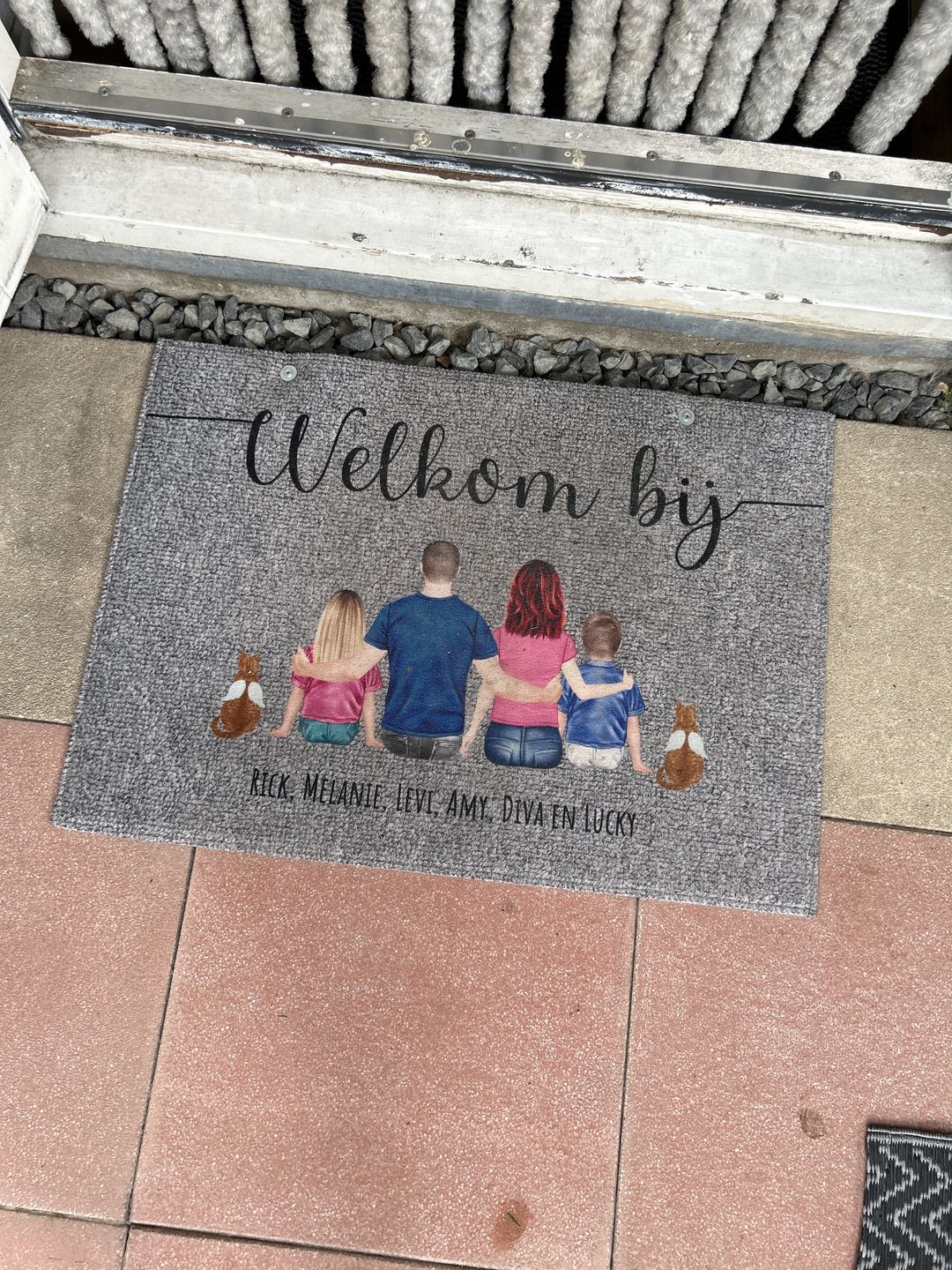 Customer photo review of Familie - Gepersonaliseerde deurmat
