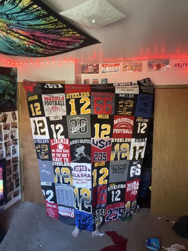 T-shirt quilt featuring steelers football team by Tammy from MN