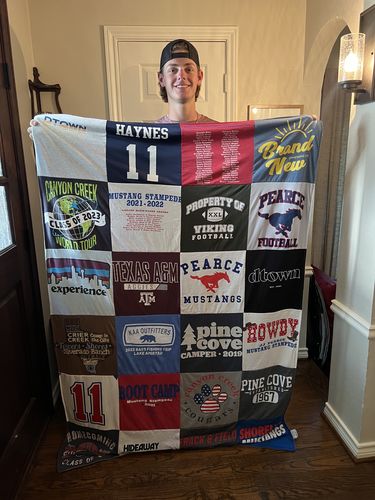 T-shirt quilt featuring pearce mustangs, texas a&m football by Andrea from TX