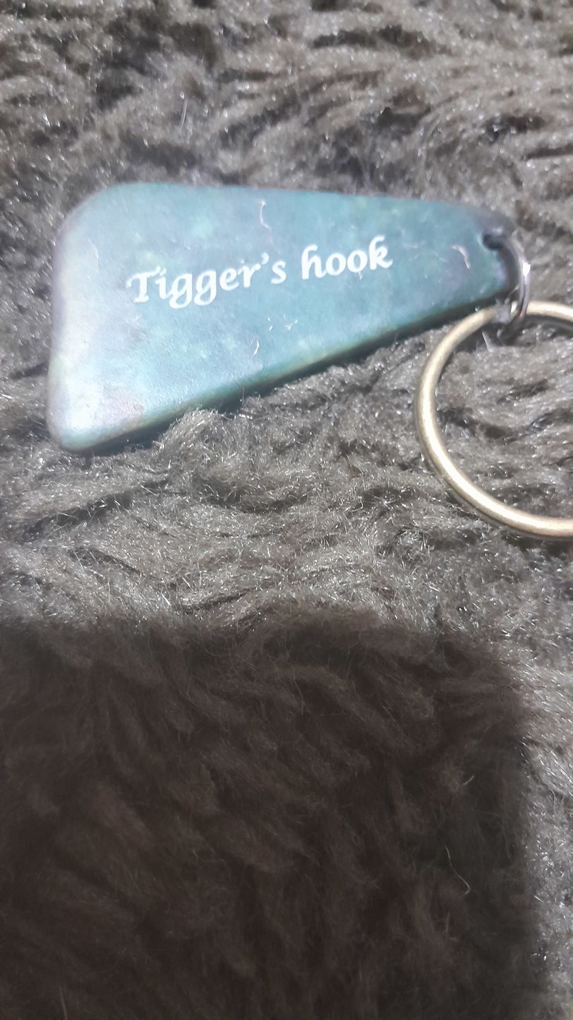 Customer photo review of Engraved Greenstone Key Ring