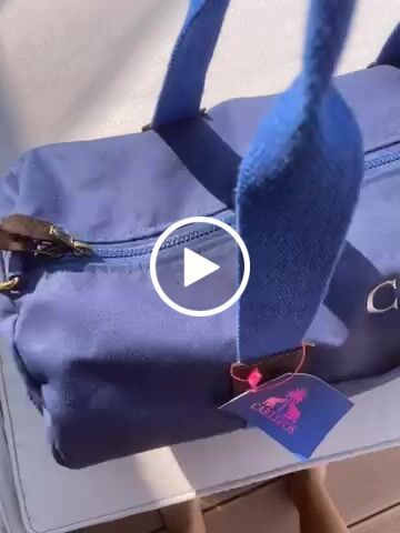 Customer video review of Dufflebag -S- NAVY mit königsblauem Gurtband
