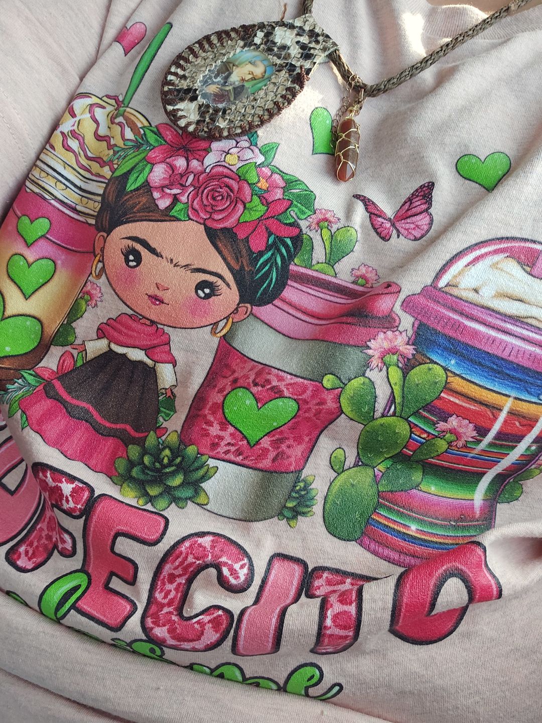 Customer photo review of Cafecito Y Chisme T-Shirt
