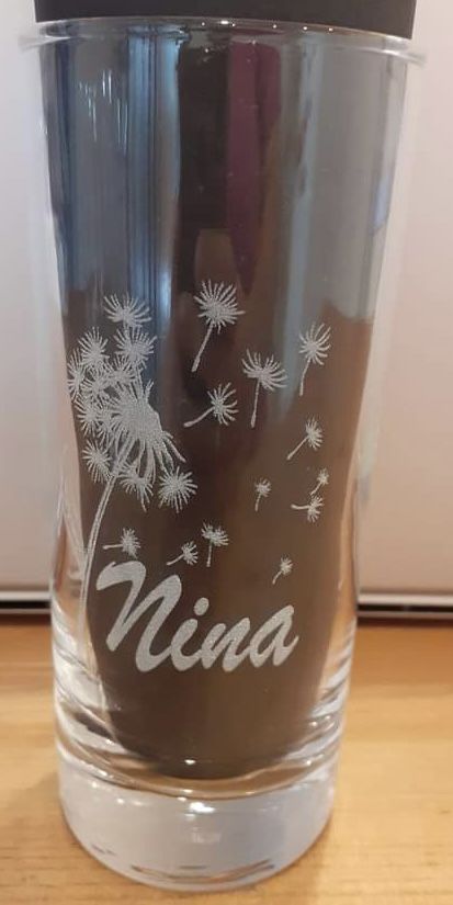 Customer photo review of Pusteblume - Trinkglas (personalisierbar)