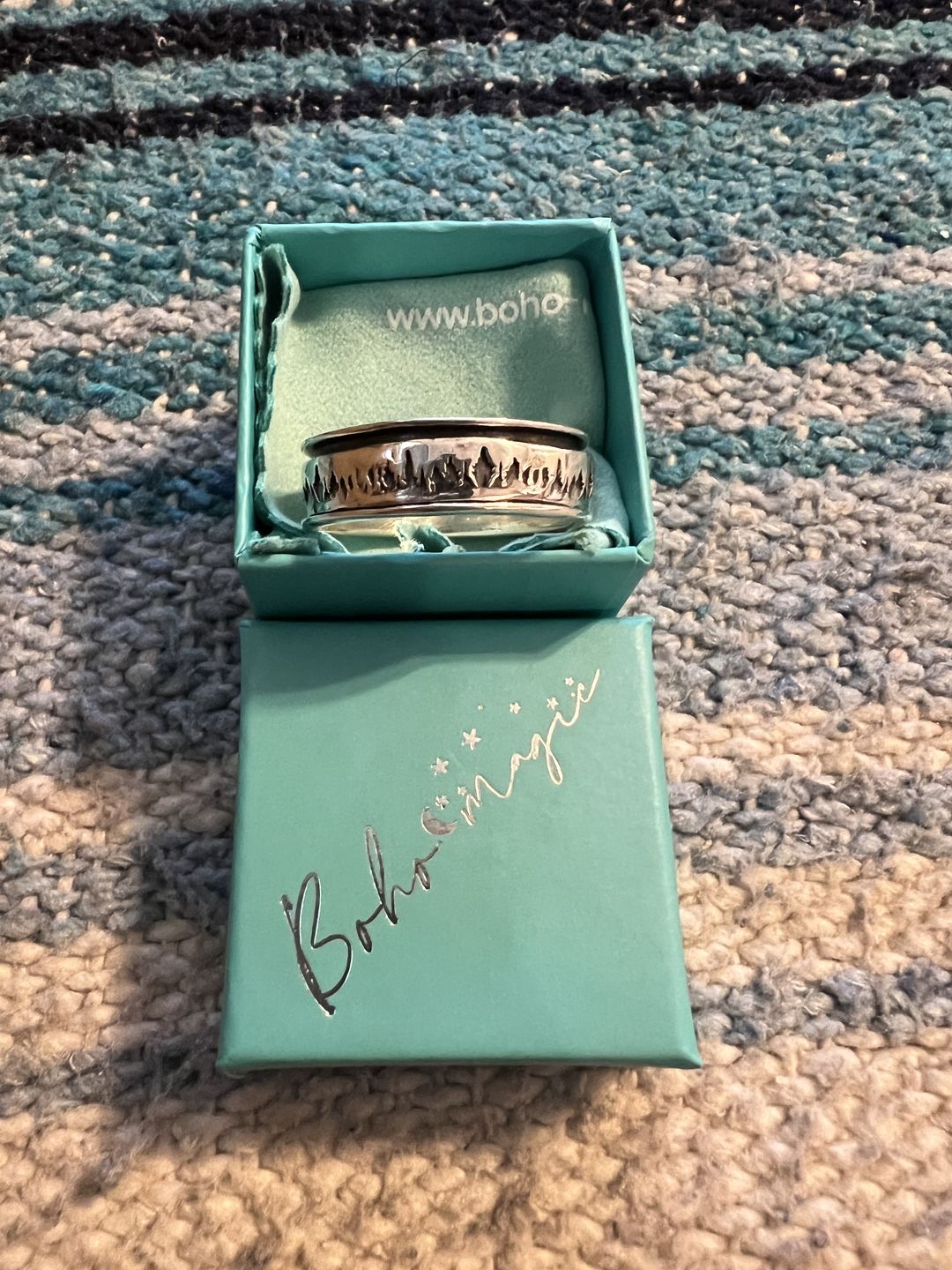 Customer photo review of Forest Fidget Men's Ring Sterling Silver