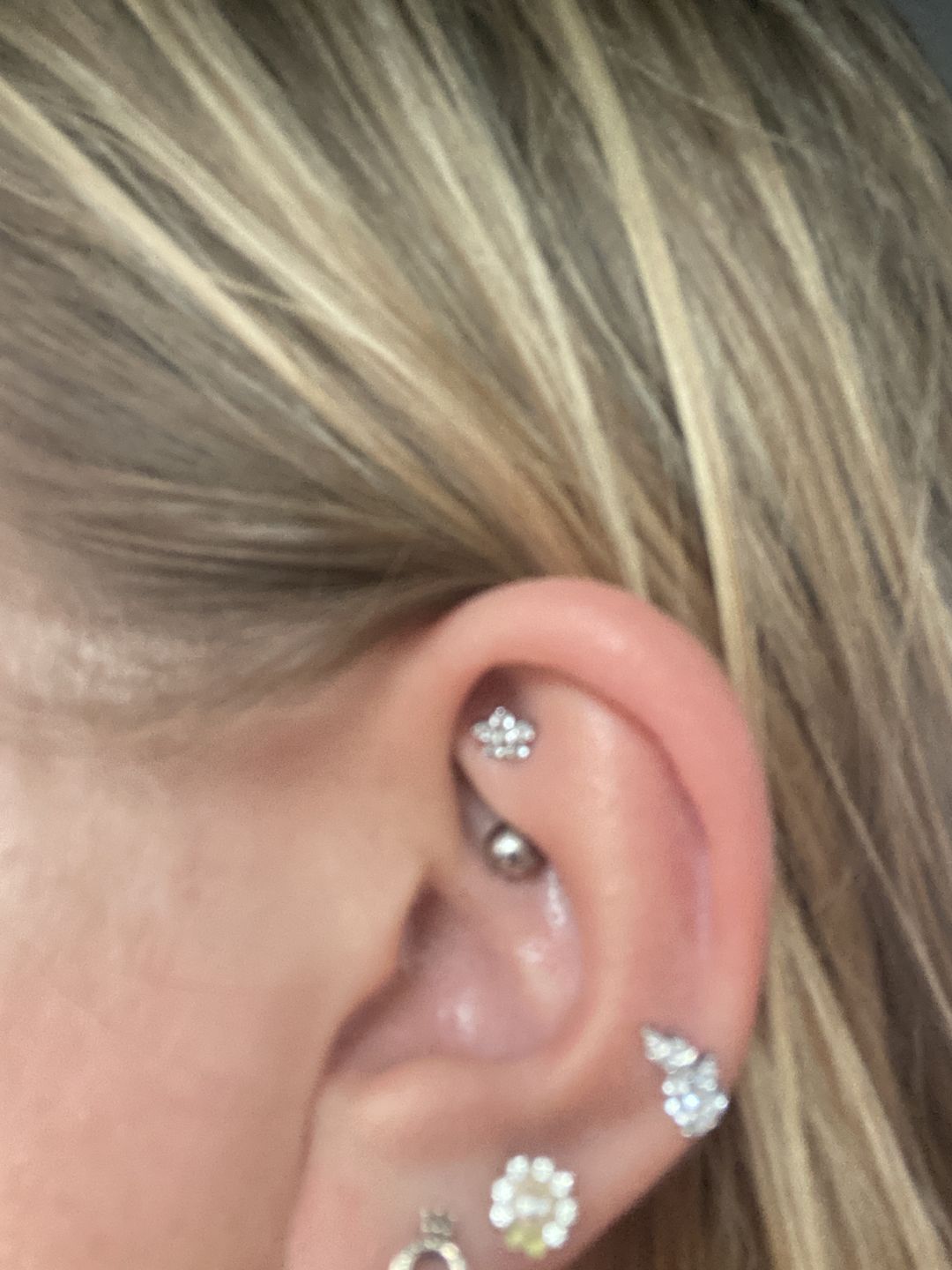 Customer photo review of Flower Rook Piercing | Chirurgenstahl