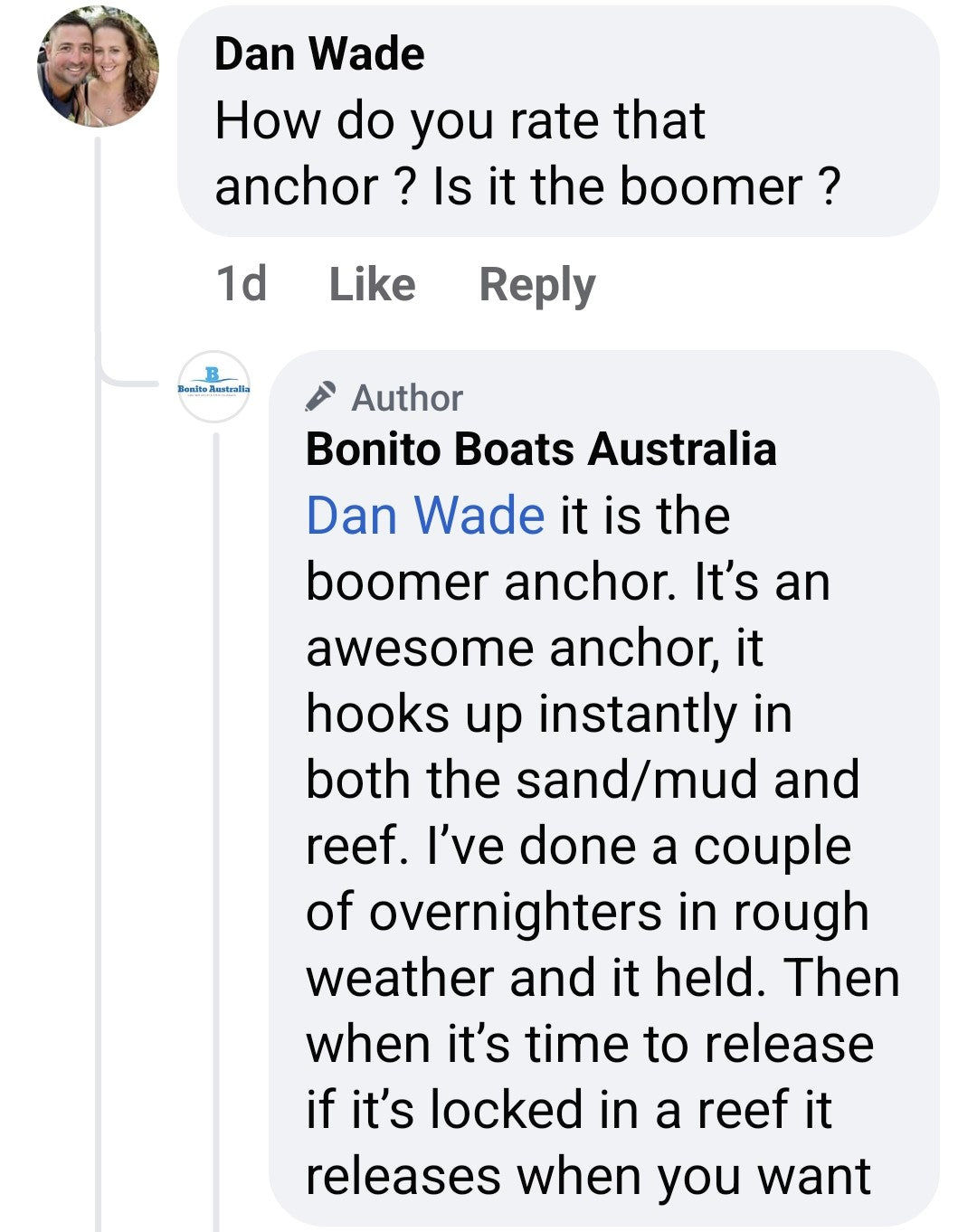Customer photo review of Boomer All Terrain Anchor