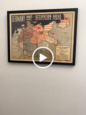 Customer video review of Old Post World War 2 Germany Map - East & West Germany Potsdam Conference Occupation Chart
