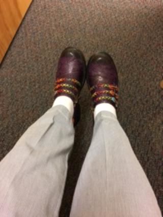 Customer photo review of Hand Embossed Genuine Leather Shoes