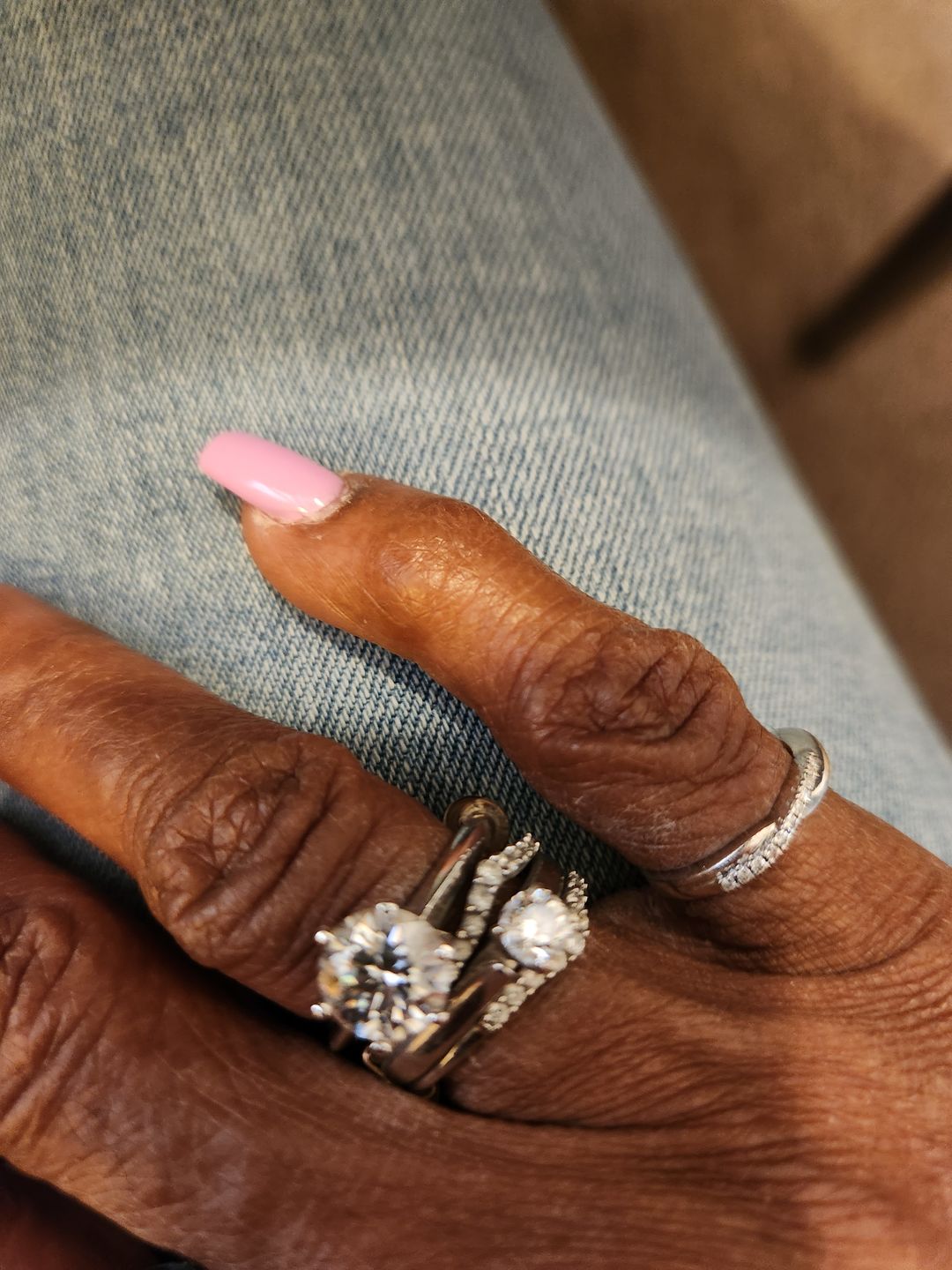 Customer photo review of Classic Solitaire Moissanite Six-Prong Sterling Silver Ring