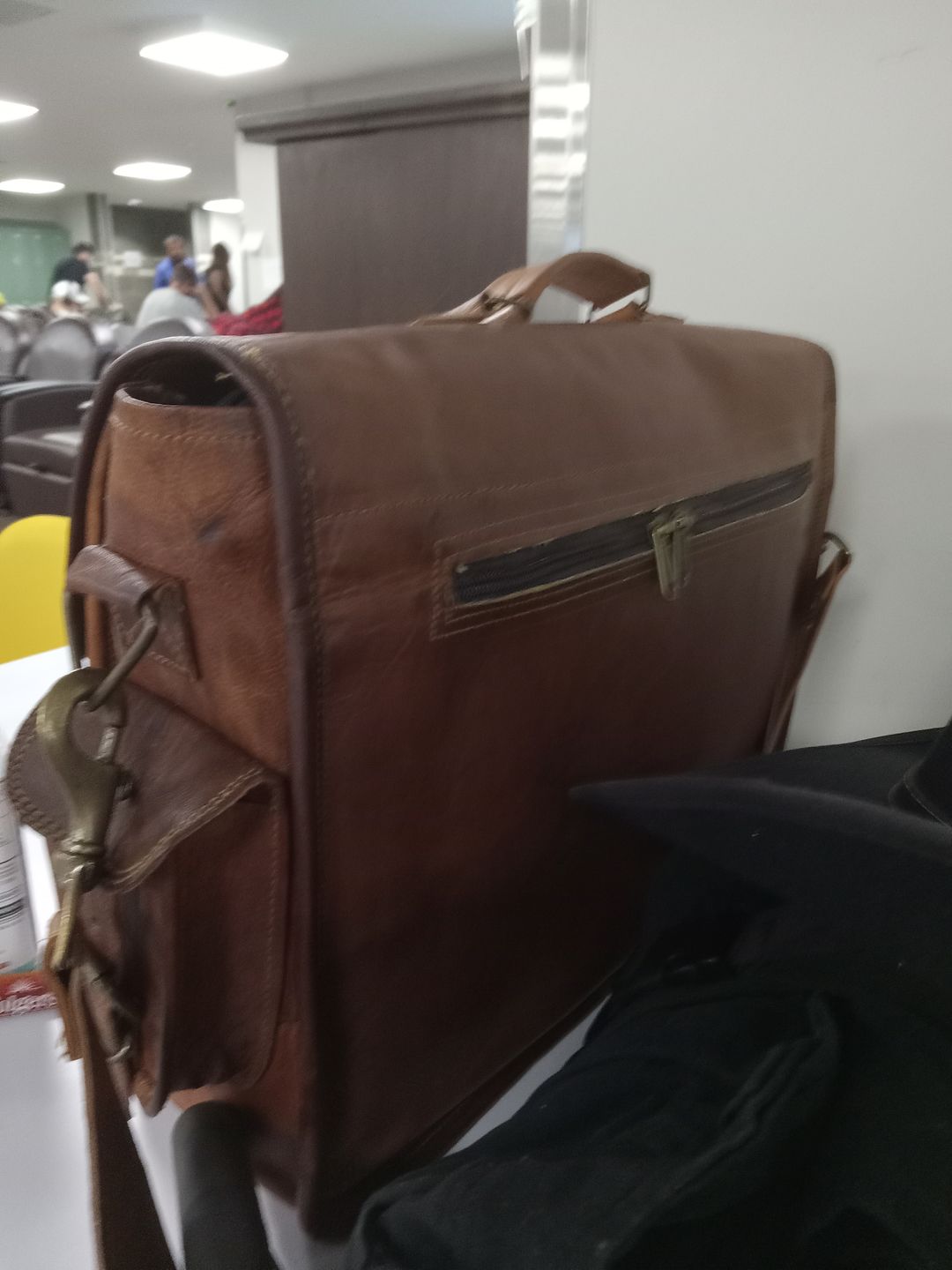 Customer photo review of Top Grain Leather Briefcase Bag