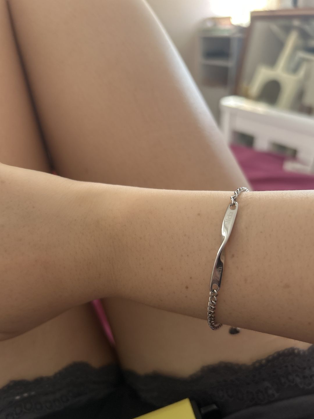 Customer photo review of Infinity Engraved Bracelet Set