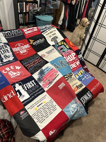T-shirt quilt from first christian university by Hayley from PA
