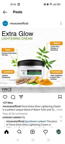 Customer photo review of Extra Glow Lightening Cream