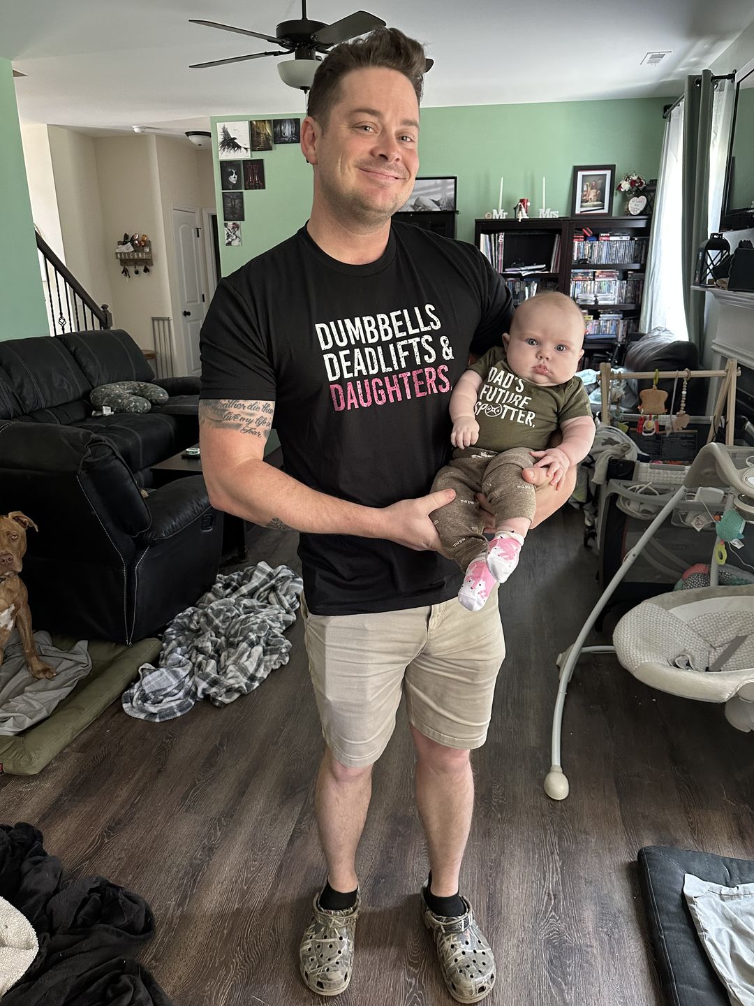 Customer photo review of Dumbbells Deadlifts & Daughters Shirt