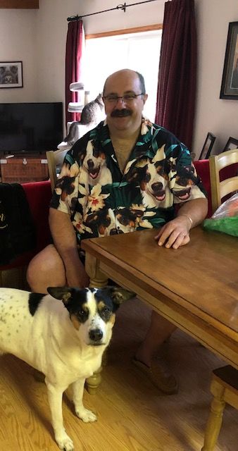 Customer photo review of Custom Hawaiian Shirt For Dog Lovers | Personalized Puppy Lovers Gift | Leaves & Flowers Pattern Dark Green Color Aloha Shirt