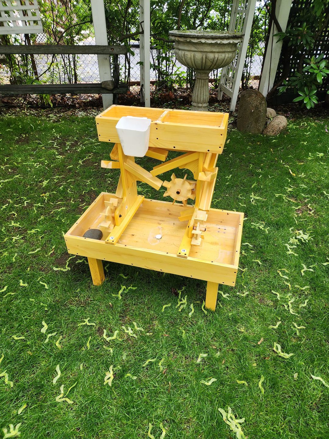 Customer photo review of Outdoor Wooden Water Table for Toddlers | Kids’ Sensory Play Station