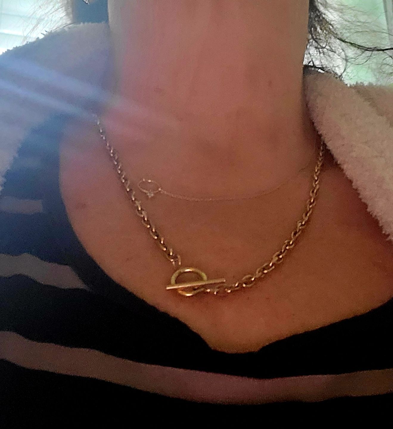 Customer photo review of Cuban T Bar Necklace
