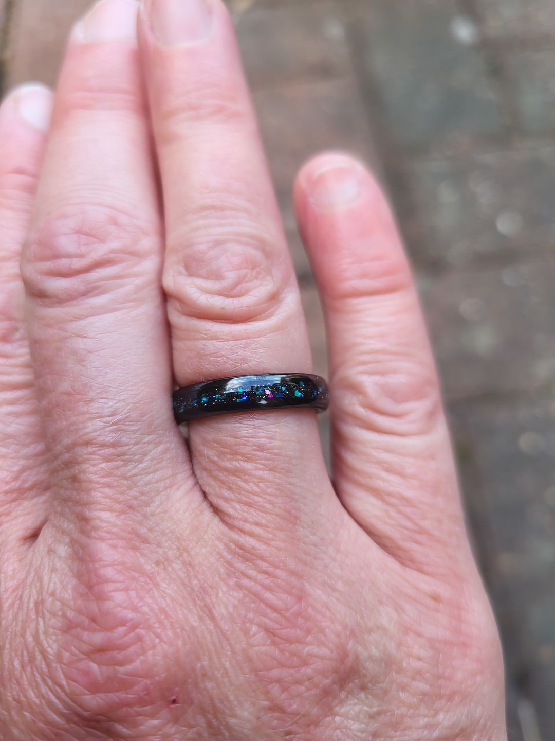 Customer photo review of The Black Opal 4mm Wonder Ring