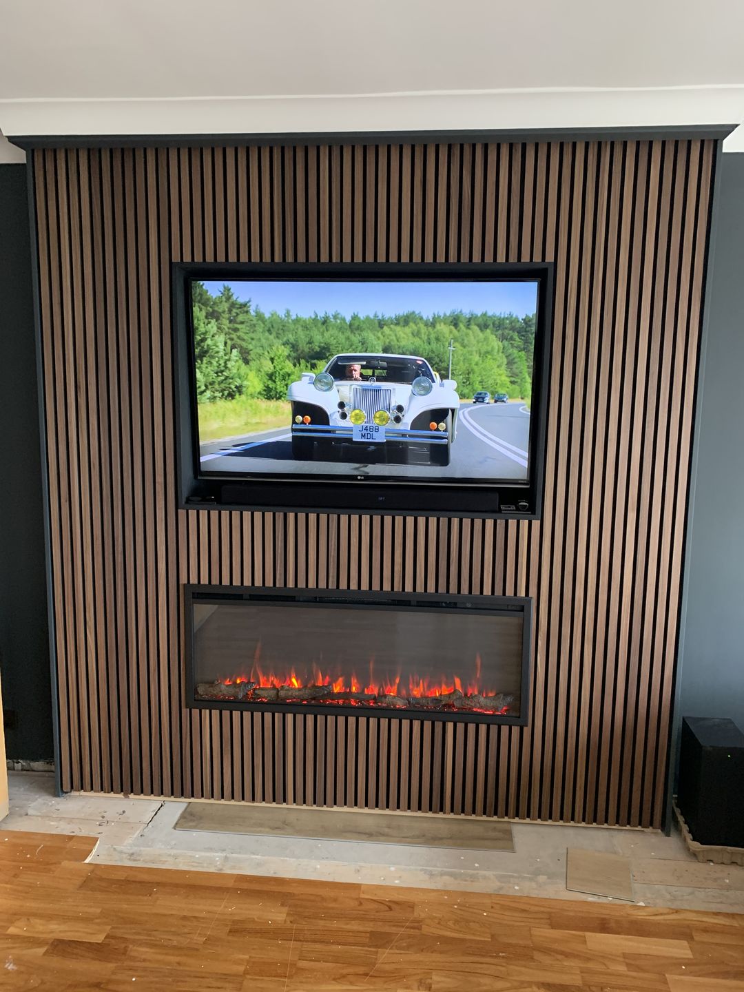 Customer photo review of SlatWall Acoustic Deep Walnut