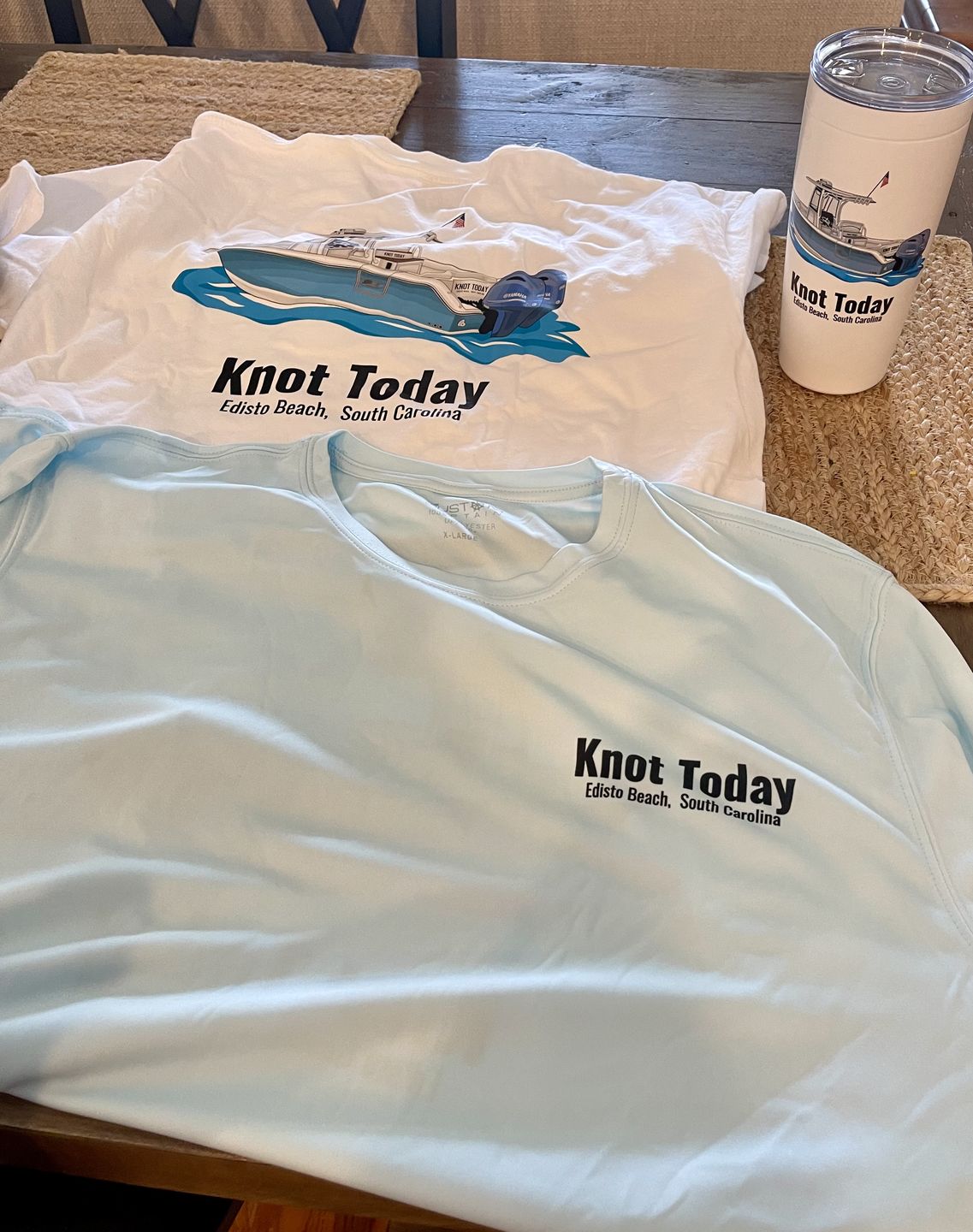 Customer photo review of Custom Boat T-Shirts With Front Pocket