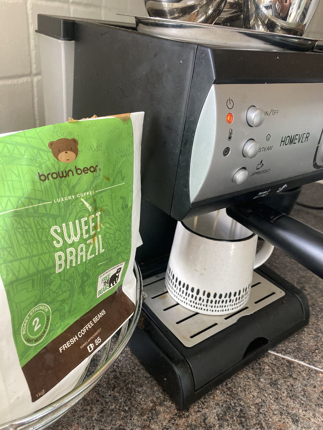 Customer photo review of Sweet Brazil Coffee, Strength 2, Medium Roast