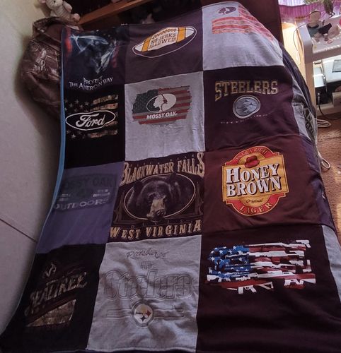 T-shirt quilt featuring pittsburgh steelers by Teresa from PA