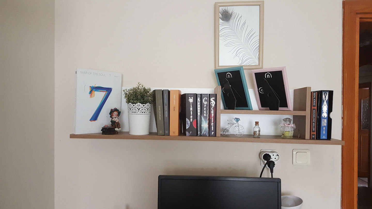 Customer photo review of Rani AE103 Dekoratif Duvar Rafı  Antrasit - Sepet Ceviz