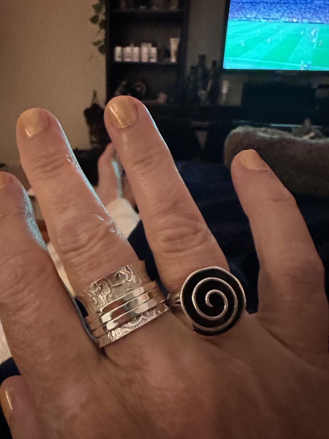 Customer photo review of Unique Fidget Spinner Ring Sterling Silver