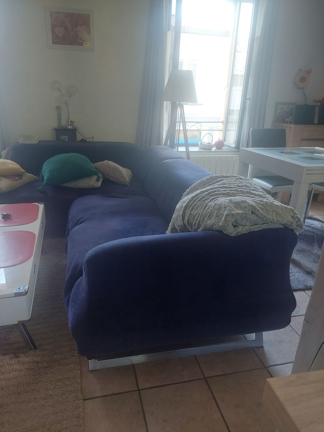 Customer photo review of Bleu marine - Housses en velours Extensibles de Fauteuil et Canapé