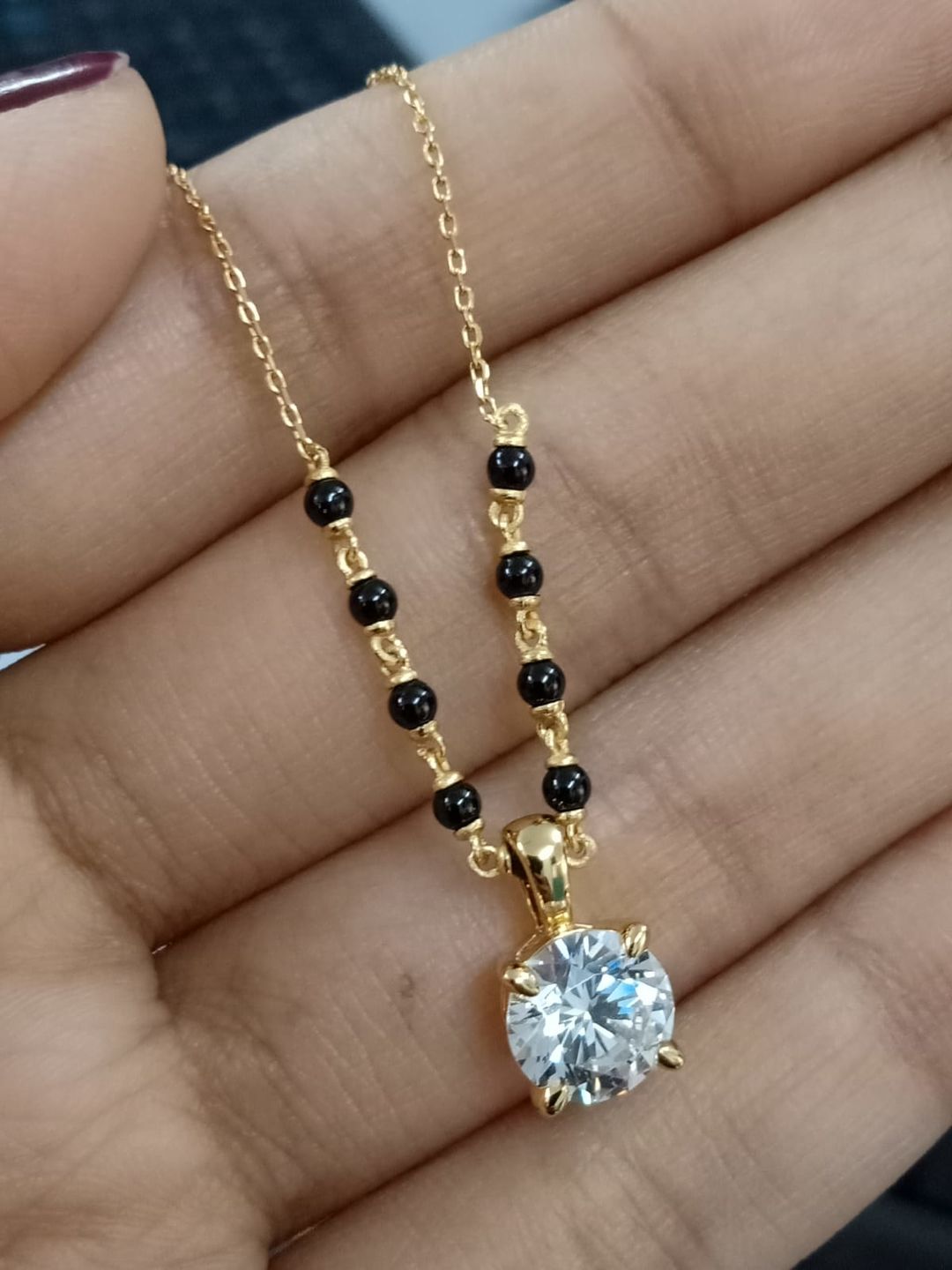 Customer photo review of Royal Diamond Mangalsutra | BIS Hallmarked | 18k Gold Vermeil