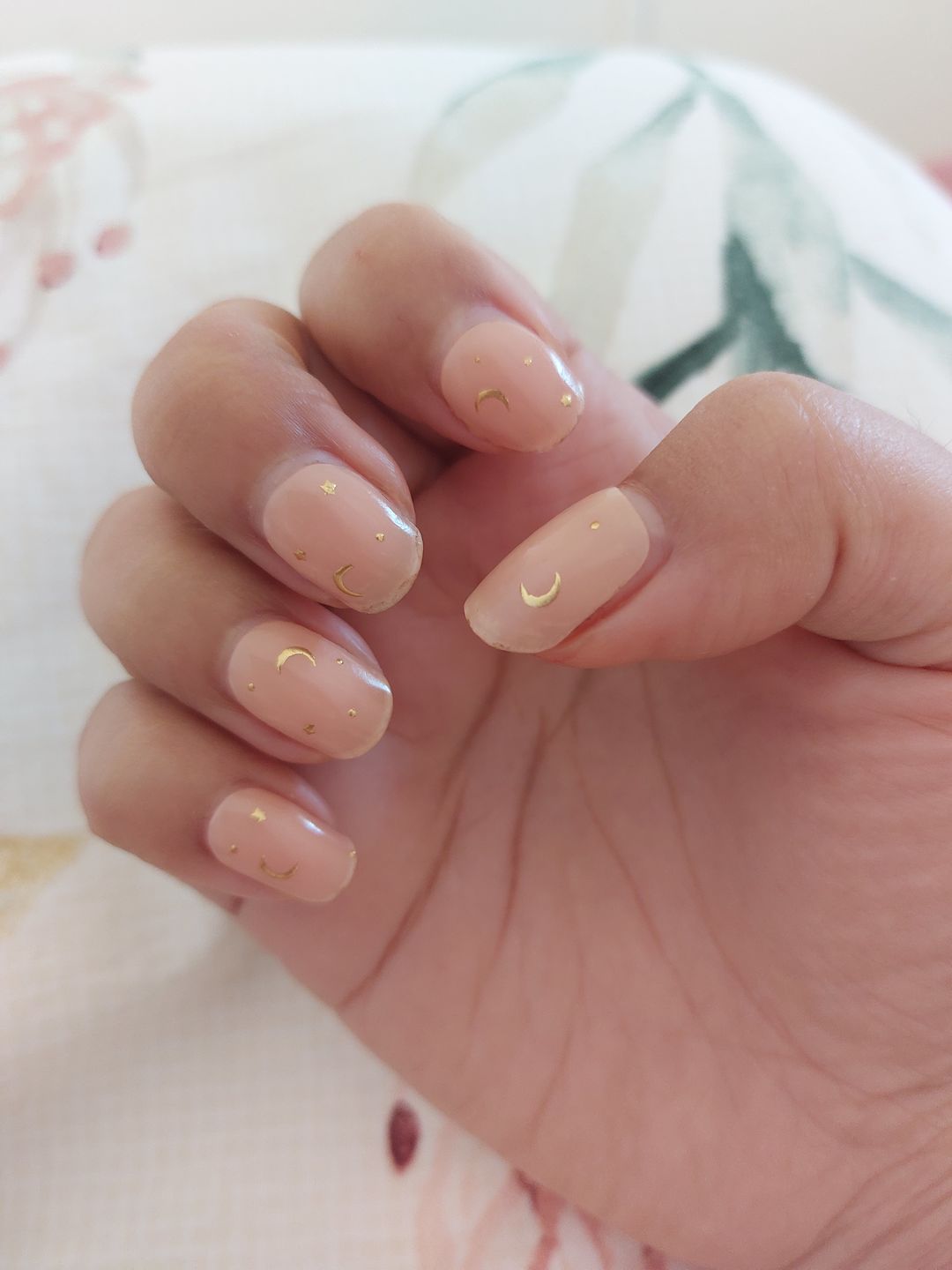 Customer photo review of NEW Gold Moon Stars DIY Semicured Gel Nail Sticker Kit (Limited Edition)  (PREORDER)