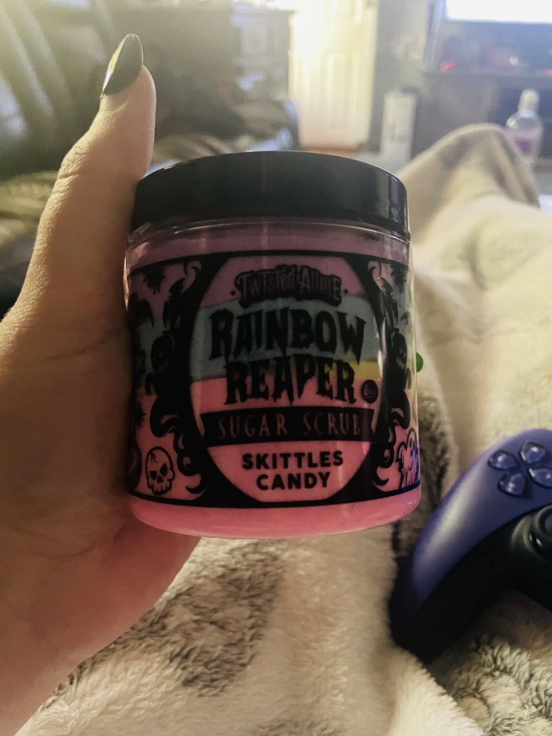 Customer photo review of Rainbow Reaper Sugar Scrub (Skittles Candy)
