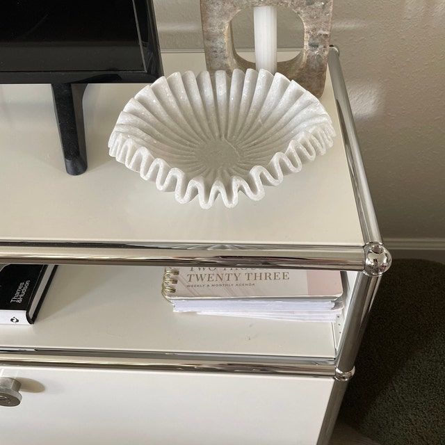Customer photo review of White Marble Ruffle Bowl