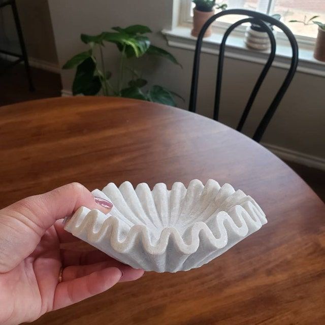 Customer photo review of White Marble Ruffle Bowl