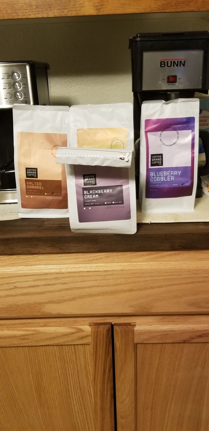 Customer photo review of Blackberry Cream Flavored Coffee