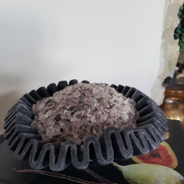 Customer photo review of Black Marble Fluted Bowl